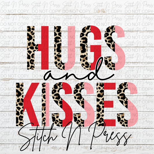 Hugs & Kisses Leopard -DTF Transfers